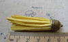 Accessories - 5 Pcs Of Square Faux Suede Yellow Leather Tassel With Brass Bead Caps A6666