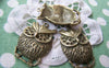 Accessories - 5 Pcs Owl Pendants Rhinestone Charms Retro Style 24x37mm A114