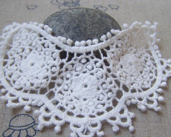 Accessories - 5 Pcs White Filigree Floral Huge Cotton Lace Doily 63x95mm A4851