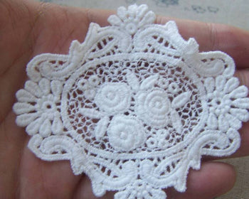 Accessories - 5 Pcs White Filigree Floral Huge Cotton Lace Doily 78x88mm A4843