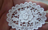 Accessories - 5 Pcs White Filigree Floral Oval Cotton Lace Doily 50x68mm A4839