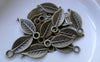 Accessories - 50 Pcs Antique Bronze Leaf Charms 10x24mm A7599
