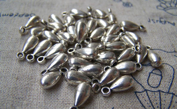 Accessories - 50 Pcs Antique Silve Fat Tear Drop Teardrop Charms 5x9mm A970