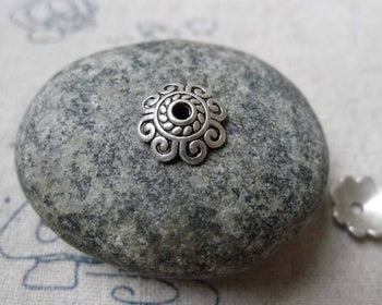 Accessories - 50 Pcs Antique Silver Bead Caps Filigree Flower Spacer 10mm A5962