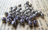 Accessories - 50 Pcs Antique Silver Coiled Textured Round Beads 4mm  A1394