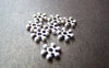 Accessories - 50 Pcs Antique Silver Filigree Snowflake Spacer Beads  7mm A1135