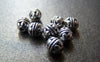 Accessories - 50 Pcs Antique Silver Oval Coiled Flower Spacer Beads   5x6mm  A1114