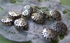 Accessories - 50 Pcs Antique Silver Rondelle Flower Beads 10mm A3720