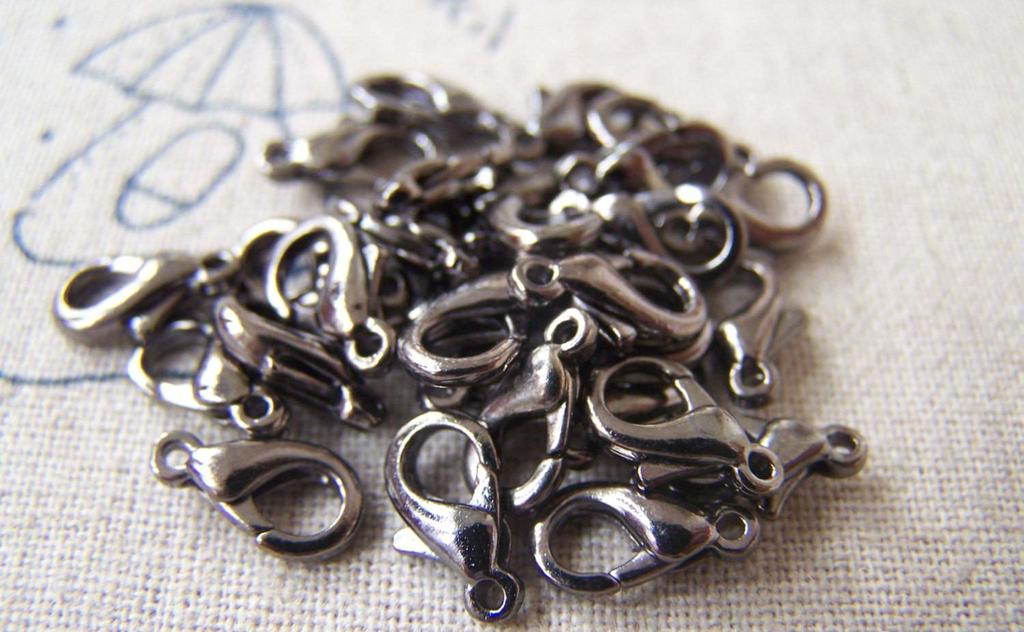 Accessories - 50 Pcs Black Gunmetal Lobster Clasp 10mm A4134