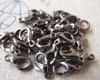 Accessories - 50 Pcs Black Gunmetal Lobster Clasp 10mm A4134