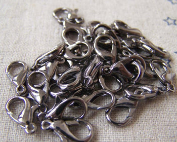 Accessories - 50 Pcs Black Gunmetal Lobster Clasp 12mm A4138