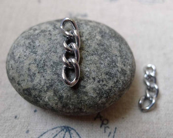 Accessories - 50 Pcs Chrome Color Steel Precut Smooth Curb Extension Chain Link  5x7.5mm A6271