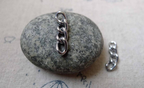 Accessories - 50 Pcs Chrome Color Steel Precut Smooth Curb Extension Chain Link  5x7.5mm A6271