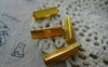 Accessories - 50 Pcs Gold Ribbon Ends Clamps Fasteners Clasps  25mm A5355