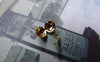 Accessories - 50 Pcs Gold Tone Brass Thick Fold Over Clamshell Clasps Bead Tips 4.5mm  A7707