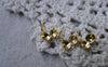 Accessories - 50 Pcs Gold Tone Brass Thick Fold Over Clamshell Clasps Bead Tips 4.5mm  A7707