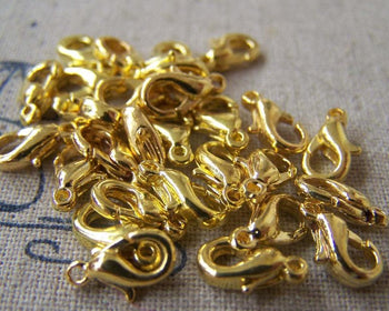 Accessories - 50 Pcs Gold Tone Lobster Clasp 10mm A4133