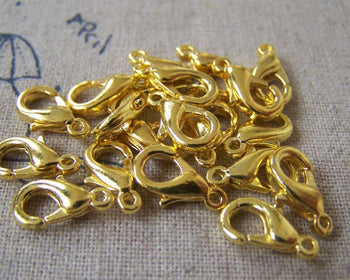 Accessories - 50 Pcs Gold Tone Lobster Clasp 12mm A4136