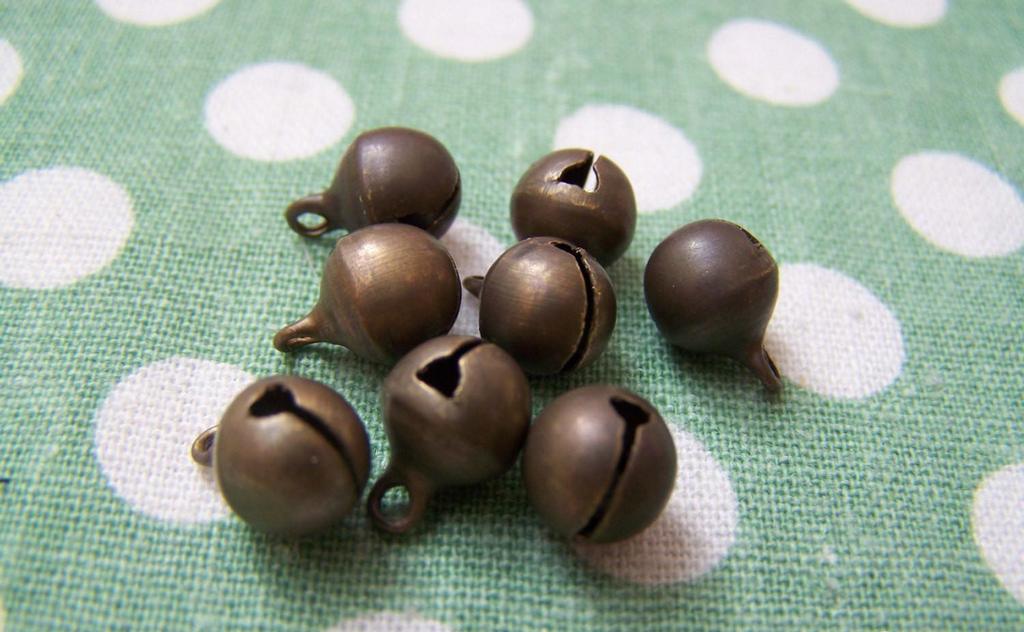 Accessories - 50 Pcs Of Antique Bronze Bells Charms 8mm A3853