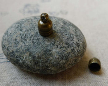Accessories - 50 Pcs Of Antique Bronze Brass Bead Tassel Caps Cord Ends Charms 6x8.5mm A5453