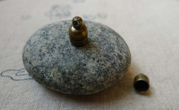 Accessories - 50 Pcs Of Antique Bronze Brass Bead Tassel Caps Cord Ends Charms 6x8.5mm A5453