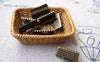 Accessories - 50 Pcs Of Antique Bronze Brass Ribbon Ends Clamps Fasteners Clasps 13mm A2131