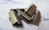 Accessories - 50 Pcs Of Antique Bronze Brass Ribbon Ends Clamps Fasteners Clasps 16mm A2118