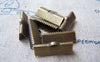 Accessories - 50 Pcs Of Antique Bronze Brass Ribbon Ends Clamps Fasteners Clasps  20mm A2123