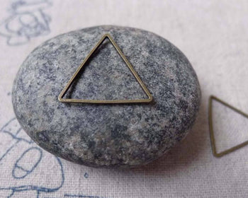 Accessories - 50 Pcs Of Antique Bronze Brass Triangle Rings 15mm A6843