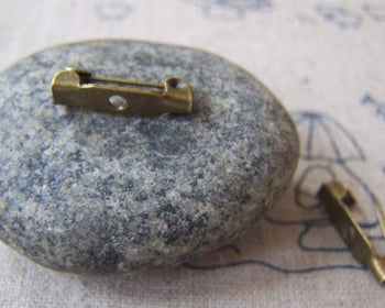 Accessories - 50 Pcs Of Antique Bronze Brooch Back Bar Pins  15mm A4238