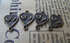 Accessories - 50 Pcs Of Antique Bronze Double Heart Charms Connector 11x17mm A1748
