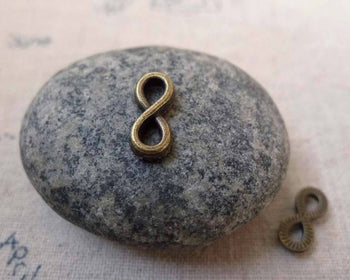 Accessories - 50 Pcs Of Antique Bronze Figure 8 Connector Charms  5.5x12.5mm A6220