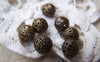 Accessories - 50 Pcs Of Antique Bronze Filigree Ball Spacer Beads Size 8mm A1972