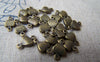 Accessories - 50 Pcs Of Antique Bronze Heart Charms Connector 10mm A2810
