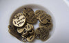 Accessories - 50 Pcs Of Antique Bronze Heart Charms Double Sided 10x11mm A4956