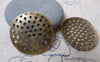 Accessories - 50 Pcs Of Antique Bronze Iron Multiple Hole Round Spacer Bezel Pad 25mm A6993