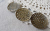 Accessories - 50 Pcs Of Antique Bronze Iron Multiple Hole Round Spacer Bezel Pad 25mm A6993