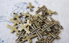 Accessories - 50 Pcs Of Antique Bronze Lovely Cross Charms 7x11mm A4163