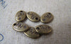 Accessories - 50 Pcs Of Antique Bronze Oval Flower Connector Charms 7x10mm A4626