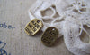 Accessories - 50 Pcs Of Antique Bronze Oval Made With Love Charms 8x11mm A3359