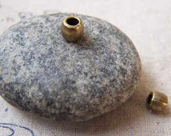 Accessories - 50 Pcs Of Antique Bronze Round Smooth Spacer Beads 4x5.5mm A5714