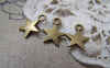 Accessories - 50 Pcs Of Antique Bronze Star Charms 8mm A3086