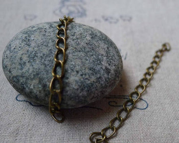 Accessories - 50 Pcs Of Antique Bronze Steel Precut Extension Chain Link  3mm  A5494