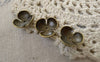Accessories - 50 Pcs Of Antique Bronze Three Leaf Bead Caps 15mm A7422