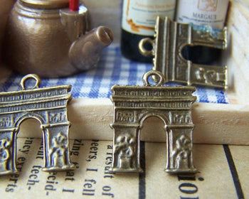 Accessories - 50 Pcs Of Antique Bronze Triumphal Arch Charms 14x18mm A1590