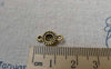 Accessories - 50 Pcs Of Antique Gold Flower Round Connector Charms 8x14mm  A6489