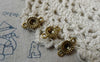 Accessories - 50 Pcs Of Antique Gold Flower Round Connector Charms 8x14mm  A6489