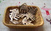 Accessories - 50 Pcs Of Antique Gold Hand Made Charms Double Sided 11x12mm A1314
