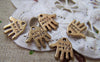 Accessories - 50 Pcs Of Antique Gold Hand Made Charms Double Sided 11x12mm A1314