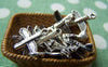 Accessories - 50 Pcs Of Antique Silver 3D Airplane Charms  14x15mm A4722